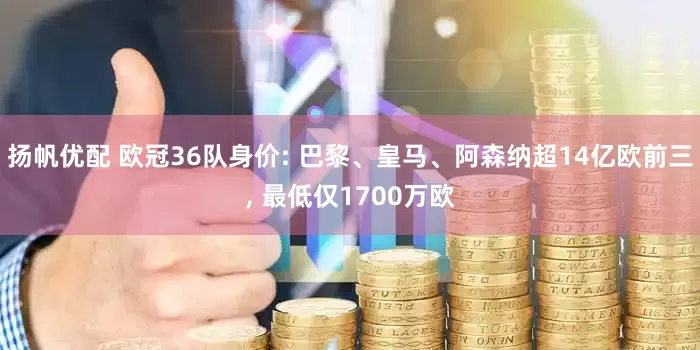 扬帆优配 欧冠36队身价: 巴黎、皇马、阿森纳超14亿欧前三, 最低仅1700万欧